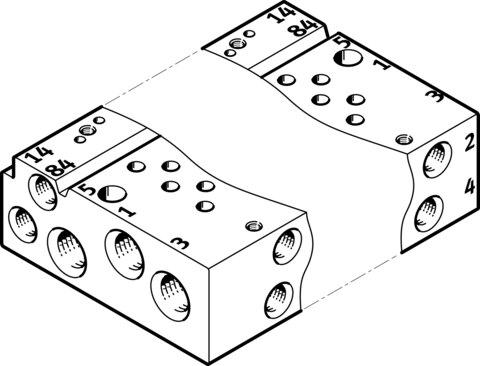 Festo 566553 Manifold rail VABM-L1-10AW-M7-9