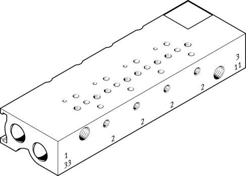 Festo 197249 Manifold MHA1-PR6-3-M3-PI-PCB