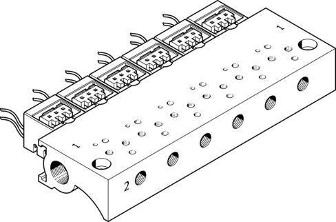 Festo 197230 Manifold MHA1-P8-2-M3-PI