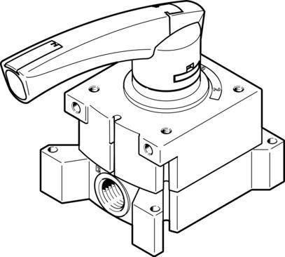 Festo 3410683 Hand lever valve VHER-P-H-B43U-M5