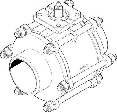 Festo 1686705 Ball valve VZBA-4"-WW-63-T-22-F10-V4V4T