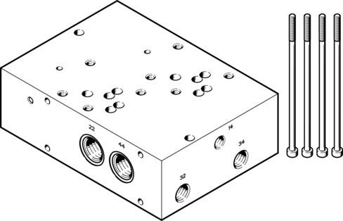 Festo 2738671 Sub-base VABP-S1-2V1G-G38-2