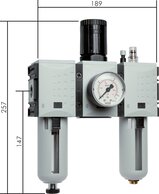 Landefeld CL 3823-1 F M Landefeld CL 3823-1 F M — FUTURA air units, 3-piece., G 3/8", 0,1 to 1 bar, model series.2