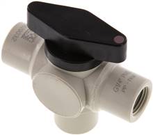 Landefeld KH 143 V PP Landefeld KH 143 V PP — 3-way ball valves, Polypropylene, G 1/4", PN 10, L-borehole (Vertical)
