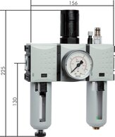 Landefeld CL 383-1 F M Landefeld CL 383-1 F M — FUTURA air units, 3-piece., G 3/8", 0,1 to 1 bar, model series.1