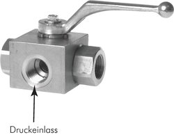 Landefeld KH 3/14 L HD ES-D3 Landefeld KH 3/14 L HD ES-D3 — SS high pressure 3-way ball valve, L-borehole, G 1/4", 0 to 400bar