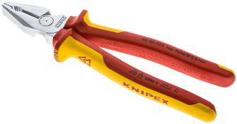Knipex ZANGE KOK 225 VDE Knipex ZANGE KOK 225 VDE — Power combination pliers, 225 mm, chromium-plated with 2 component handles, VDE tested up to 1000V of Knipex