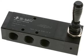 EMC H 534-15 P EMC H 534-15 P — 5/3-way hand lever valve, G 1/2", Centre position ventilated, detend of EMC