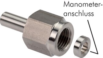 Landefeld XMAV EV 8 LR ES Landefeld XMAV EV 8 LR ES — Pressure gauge cutting ring fitt. 8 L-G 1/4", without nut &amp; cutting ring, 1.4571