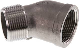 Landefeld WE 11445 ES Landefeld WE 11445 ES — 45° screw-in elbow Rp 1-1/4"(Female thread)-R 1-1/4"(male thread), 1.4408