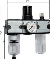 Landefeld CL 343-16 AM Landefeld CL 343-16 AM — MULTIFIX air units (2), 3-piece., G 3/4", 0,5 to 16 bar