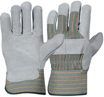 Landefeld HAND LEDER B-11 Landefeld HAND LEDER B-11 — Leather gloves, heavy duty leather and cotton quality, split cow leather, grey