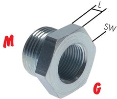 Landefeld RN M22-12 HD Landefeld RN M22-12 HD — Reducing nipple M 22x1,5(male thread)-G 1/2"(Female thread), Zinc plated steel