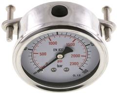 Landefeld MFRE 16063 GLY CRE Landefeld MFRE 16063 GLY CRE — Glycerine built-in pressure gauge, 3 corner front ring, 63 mm 0 to 160 bar
