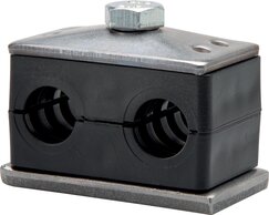 Hydac GR 538 DO Hydac GR 538 DO — 38mm Dual pipe clip with welding plate & cover plate Size 5, dual of Hydac