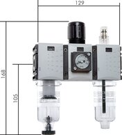 Landefeld CL 0143-4 FB M Landefeld CL 0143-4 FB M — FUTURA air units, 3-piece., G 1/4", 0,2 to 4 bar, model series.0