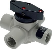 Landefeld KH 144 H PFA Landefeld KH 144 H PFA — 4-way ball valve, PFA, G 1/4", PN 10, double angled bore
