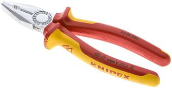 Knipex ZANGE KO 200 VDE Knipex ZANGE KO 200 VDE — Combination pliers, 200 mm, chromium-plated with 2 component handles, VDE tested up to 1000V of Knipex