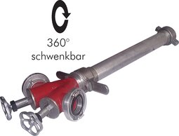 Landefeld STKR 75B VEN Landefeld STKR 75B VEN — Stand pipe rotatable with valve, 2x 75-B (89mm lug)