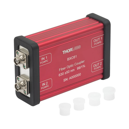 Thorlabs BXC61 Thorlabs BXC61 — 2x2 Boxed Wideband Fiber Optic Coupler, 630 ± 50 nm, 99:1 Split, FC/APC Bulkheads
