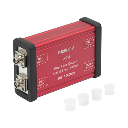 Thorlabs BXC55 Thorlabs BXC55 — 2x2 Boxed Wideband Fiber Optic Coupler, 805 ± 75 nm, 50:50 Split, FC/APC Bulkheads
