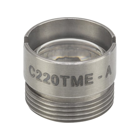 Thorlabs C220TME-A Thorlabs C220TME-A — f = 11.0 mm, numerical aperture = 0.25, Mounted Geltech Aspheric Lens, AR: 400-600 nm