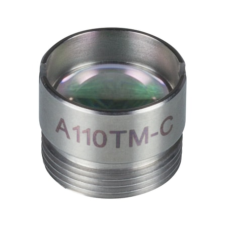 Thorlabs A110TM-C Thorlabs A110TM-C — f = 6.24 mm, numerical aperture = 0.40, WD = 2.39 mm, Mounted Aspheric Lens, ARC: 1050 - 1620 nm