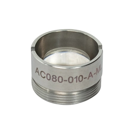 Thorlabs AC080-010-A-ML Thorlabs AC080-010-A-ML — f=10 mm, Ø8 mm Achromatic Doublet, M12x0.5 Threaded Mount, ARC: 400-700 nm