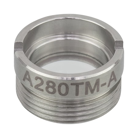 Thorlabs A280TM-A Thorlabs A280TM-A — f = 18.40 mm, numerical aperture = 0.15, WD = 16.88 mm, Mounted Aspheric Lens, ARC: 350 - 700 nm