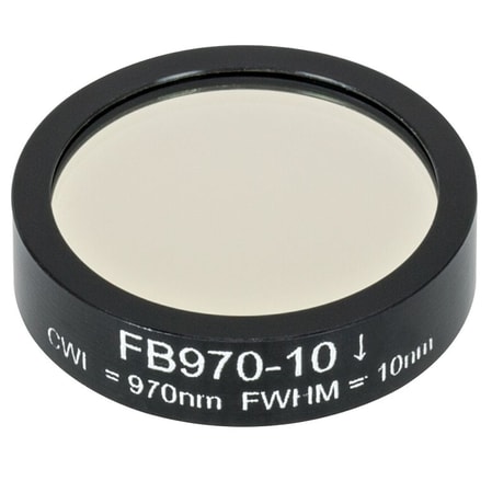 Thorlabs FB970-10 Thorlabs FB970-10 — Ø1" Soft-Coated Bandpass Filter, CWL = 970 ± 2 nm, FWHM = 10 ± 2 nm