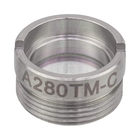 Thorlabs A280TM-C Thorlabs A280TM-C — f = 18.40 mm, numerical aperture = 0.15, WD = 16.75 mm, Mounted Aspheric Lens, ARC: 1050 - 1620 nm