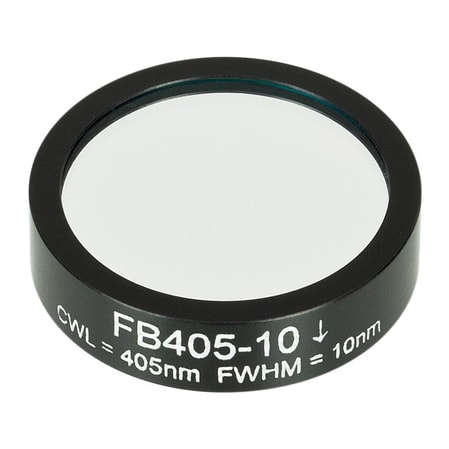 Thorlabs FB405-10 Thorlabs FB405-10 — Ø1" Bandpass Filter, CWL = 405 ± 2 nm, FWHM = 10 ± 2 nm