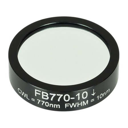 Thorlabs FB770-10 Thorlabs FB770-10 — Ø1" Soft-Coated Bandpass Filter, CWL = 770 ± 2 nm, FWHM = 10 ± 2 nm