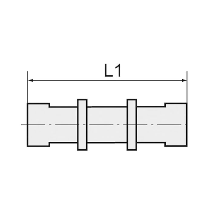 Riegler 110750 Riegler 110750 — Bulkhead connector with mounting nuts, M10x1, for hose 6/4, POM 15.885