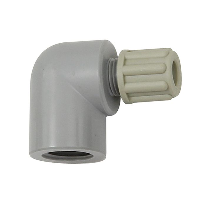 Riegler 110811 Riegler 110811 — Angled screw-on fitting G 1/8 i., for hose 4/6 mm, PA 150.01